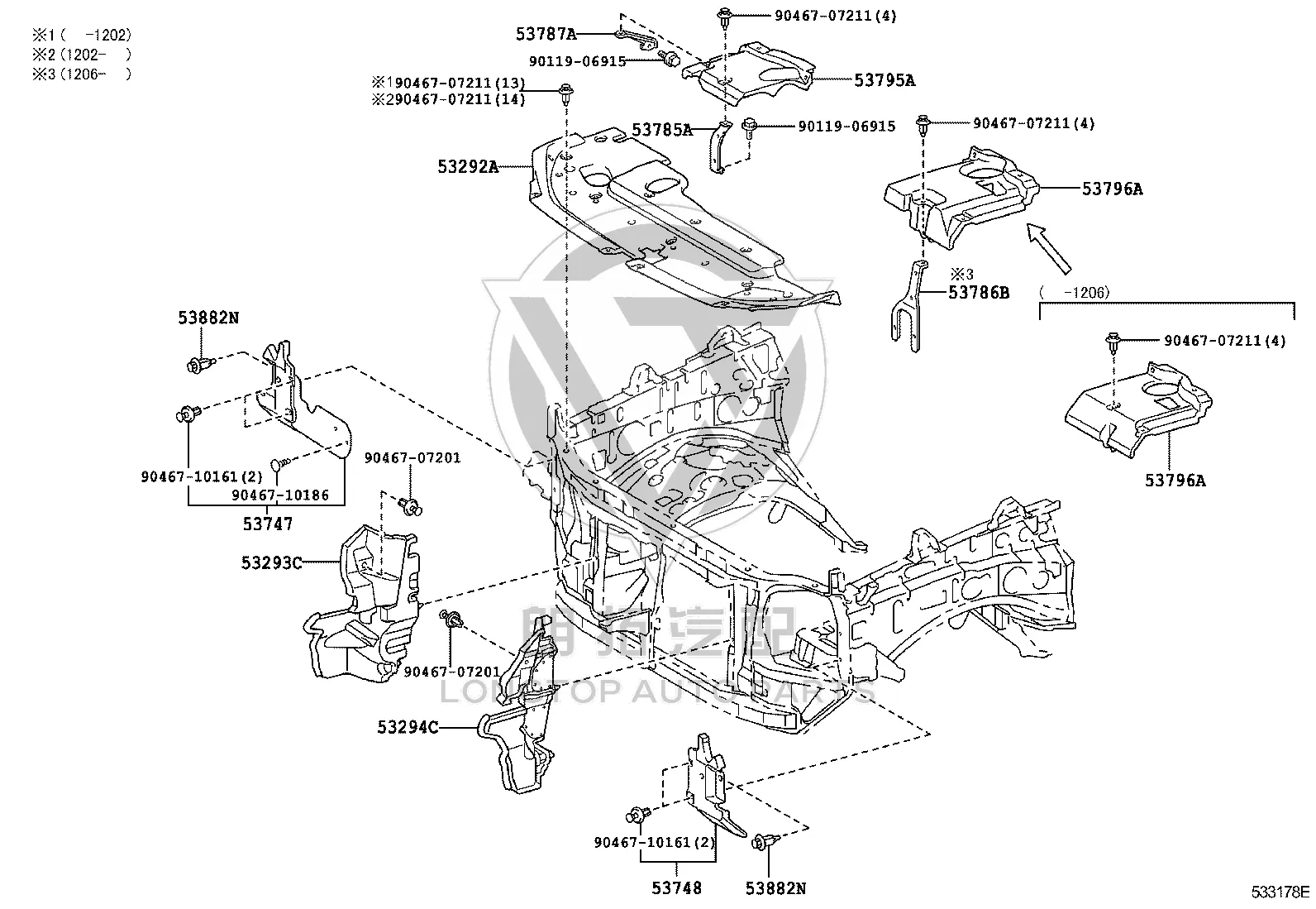 Left Air Seal Plate 53748-60020 for Lexus GX400