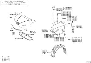 Front Fender Left 53812-08030 for Toyota Sienna