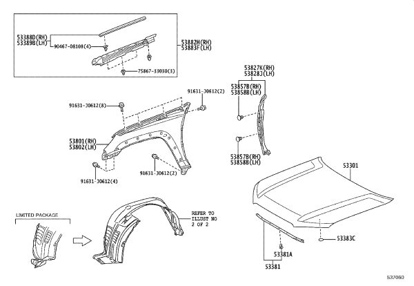 Front Hood 53301-35200 for Toyota 4RUNNER