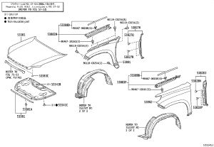 Front Engine Cover Lining 53341-0G030 for Toyota Land Cruiser Prado