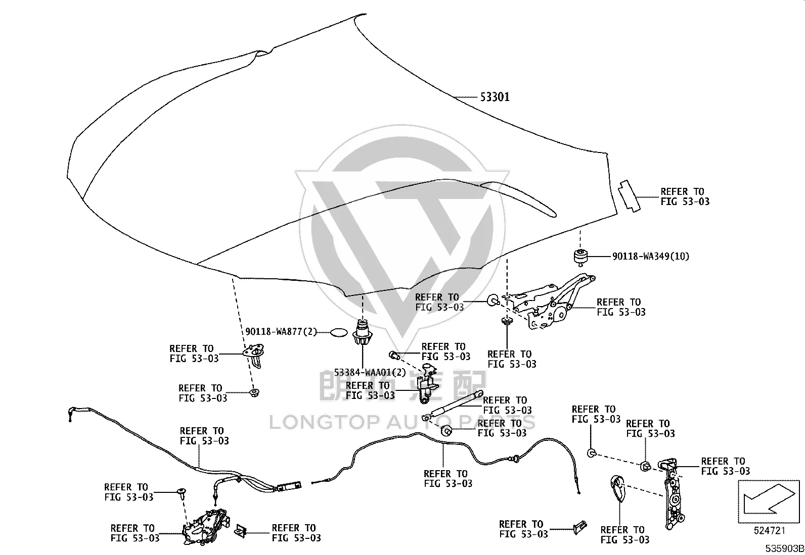 Front Hood 53301-WAA01 for Toyota Supra