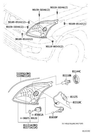 Headlight Assembly Right 81130-6A221 for Toyota Land Cruiser Prado