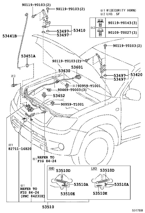 Front Hood Hinge Left 53420-0K100 for Toyota Fortuner