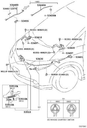 Front Hood Support Strut 53440-28010 for Toyota Previa