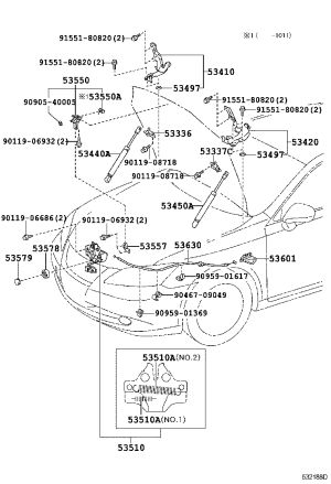 Hood Lock Mechanism 53510-33341 for Lexus ES240