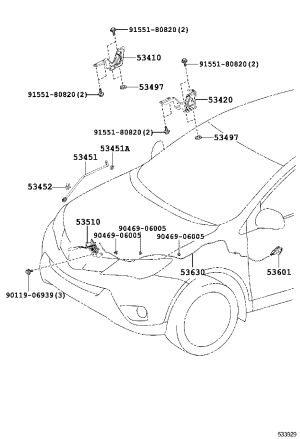 Front Hood Hinge Right 53410-42120 for Toyota RAV4