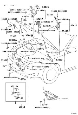 Front Hood Lock 53510-53061 for Lexus IS250