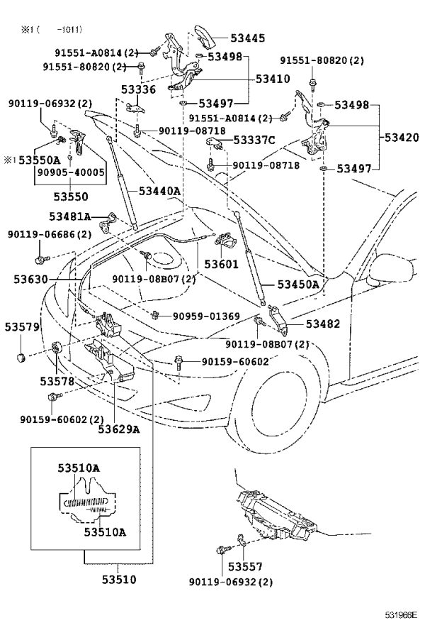 Front Hood Lock 53510-53061 for Lexus IS250