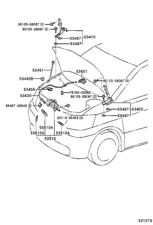 Front Hood Hinge Left 53420-58010 for Toyota ALPHARD