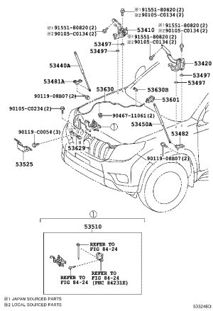Front Hood Lock 53510-0G020 for Toyota Land Cruiser Prado