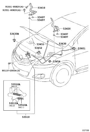 Front Engine Hood Hinge Left 53420-0D170 for Toyota Vios