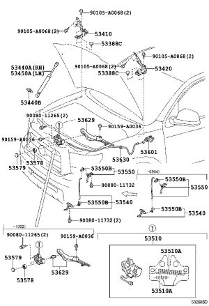 Front Hood Support Rod 53450-0C021 for Toyota Sequoia