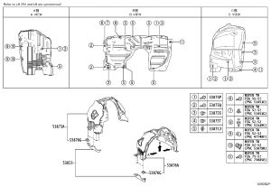 Inner Fender (Right) 53805-08080 for Toyota Sienna
