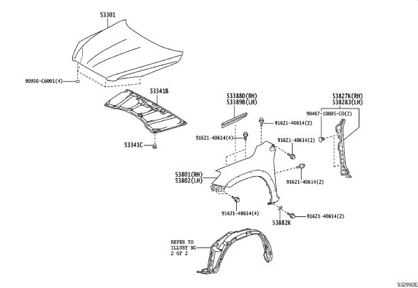 Front Right Fender 53811-0R080 for Toyota RAV4