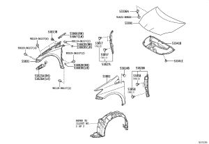 Front fender moulding (upper left) 538264-7010 for Toyota Prius
