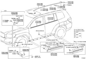 Roof Trim Right 75553-48040 for Toyota Highlander