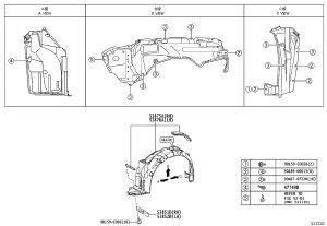 Front Fender Lining Guard Front Left 53852-02180 for Toyota Corolla