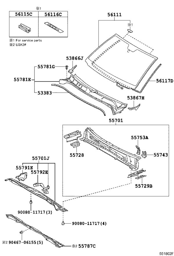 Windshield 56101-0C121 for Toyota Tundra