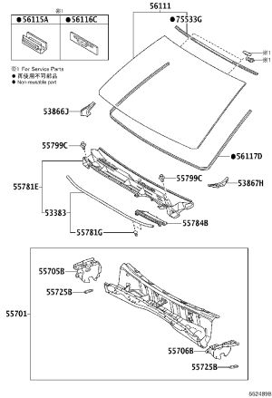 Front Windshield Lower Corner (Right) 53866-0G020 for Toyota Land Cruiser Prado