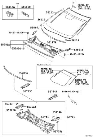 Front Windscreen 56101-33908 for Lexus ES240