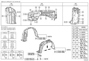 Front Fender Lining Guard 53851-0A140 for Toyota Corolla