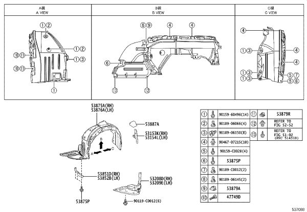 Front Hood Air Inlet Left 53209-0N020 for Toyota Crown