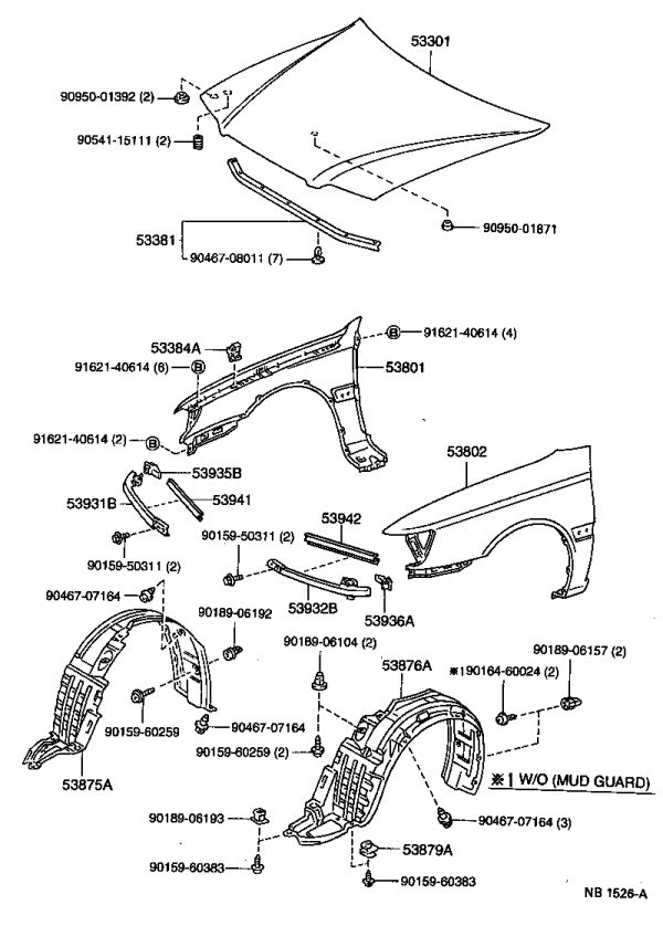 Snap Fastener 53879-20030 for Toyota CORONA