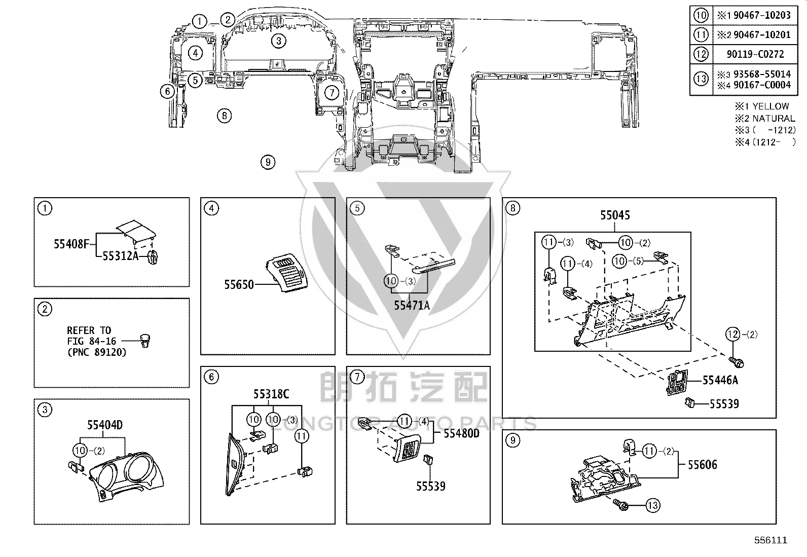 Dashboard Cover (Lower Left) 55045-0G020-C0 for Toyota Land Cruiser Prado