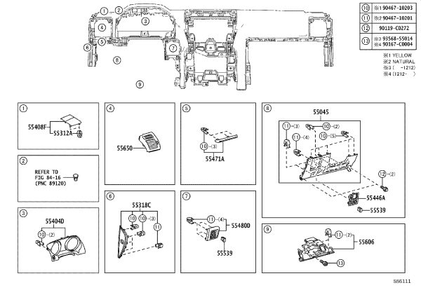Instrument panel trim 55012-0G010 for Toyota Land Cruiser Prado