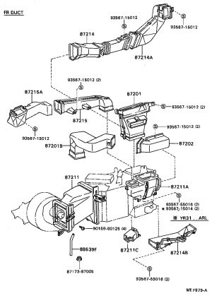 No.2 air duct sub-assembly 55076-28010 for Toyota MODEL-F