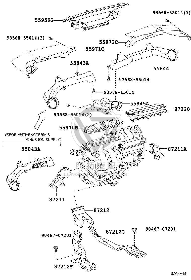 Air Duct Assembly 87220-0R020 for Toyota RAV4