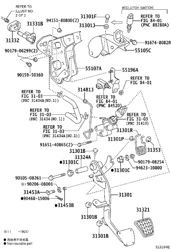 Clutch Pedal Bracket 55107-60190 for Toyota FJ CRUISER