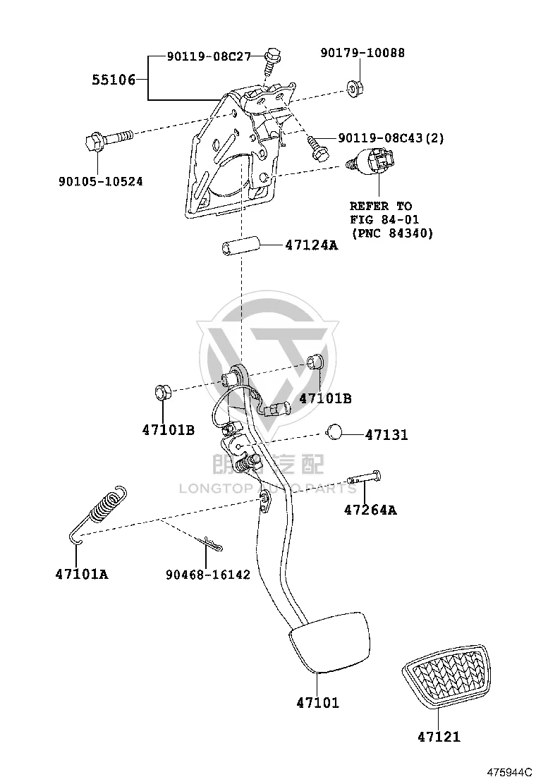 Brake Pedal Bracket 55106-48160 for Toyota Highlander