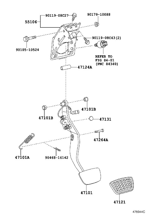 Brake Pedal Bracket 55106-48160 for Toyota Highlander