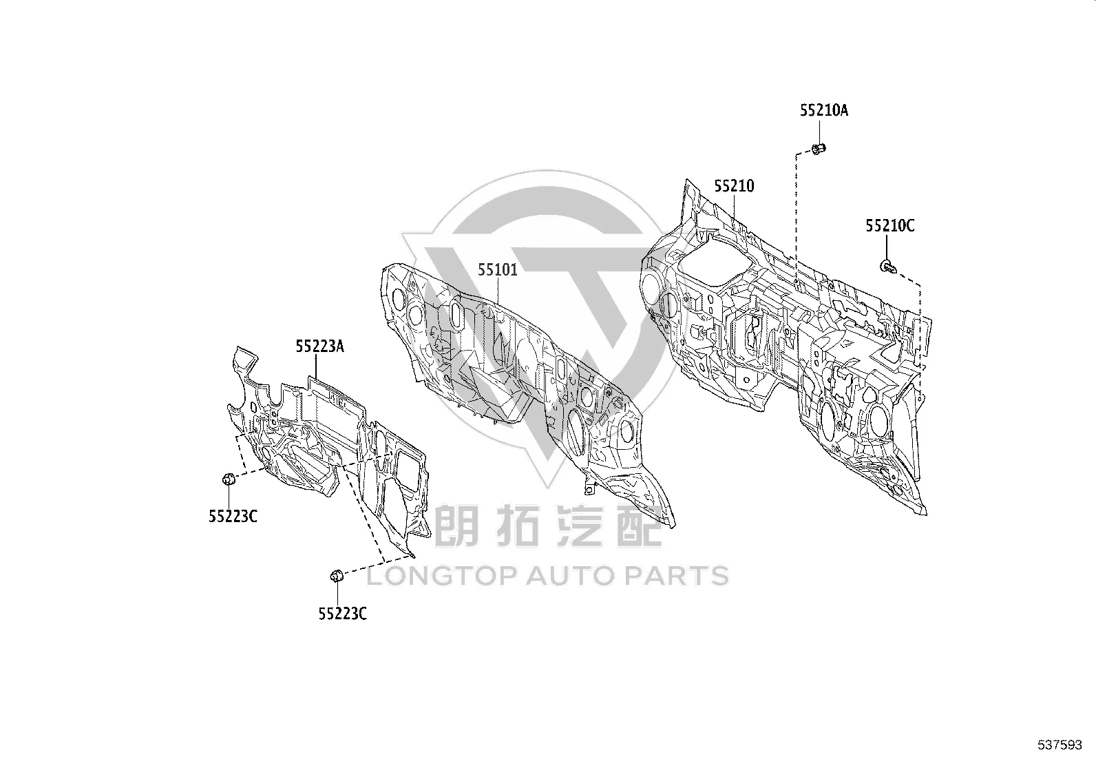 Front Cowl Top Panel 55223-60441 for Toyota Land Cruiser Prado