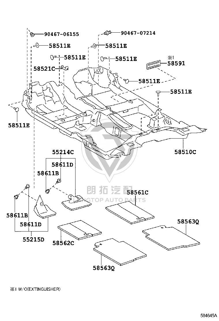 Snap Fastener 55239-48020 for Toyota ALPHARD