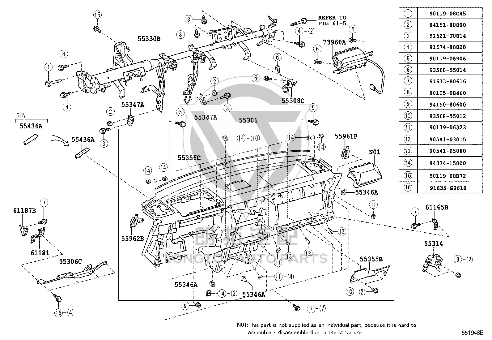 Cockpit Airbag 73960-35070 for Toyota FJ Cruiser