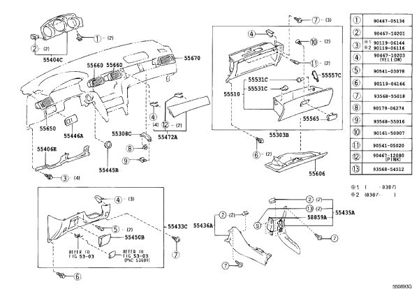 Lower Left Dashboard Trim Panel 55302-33110A1 for Lexus ES300