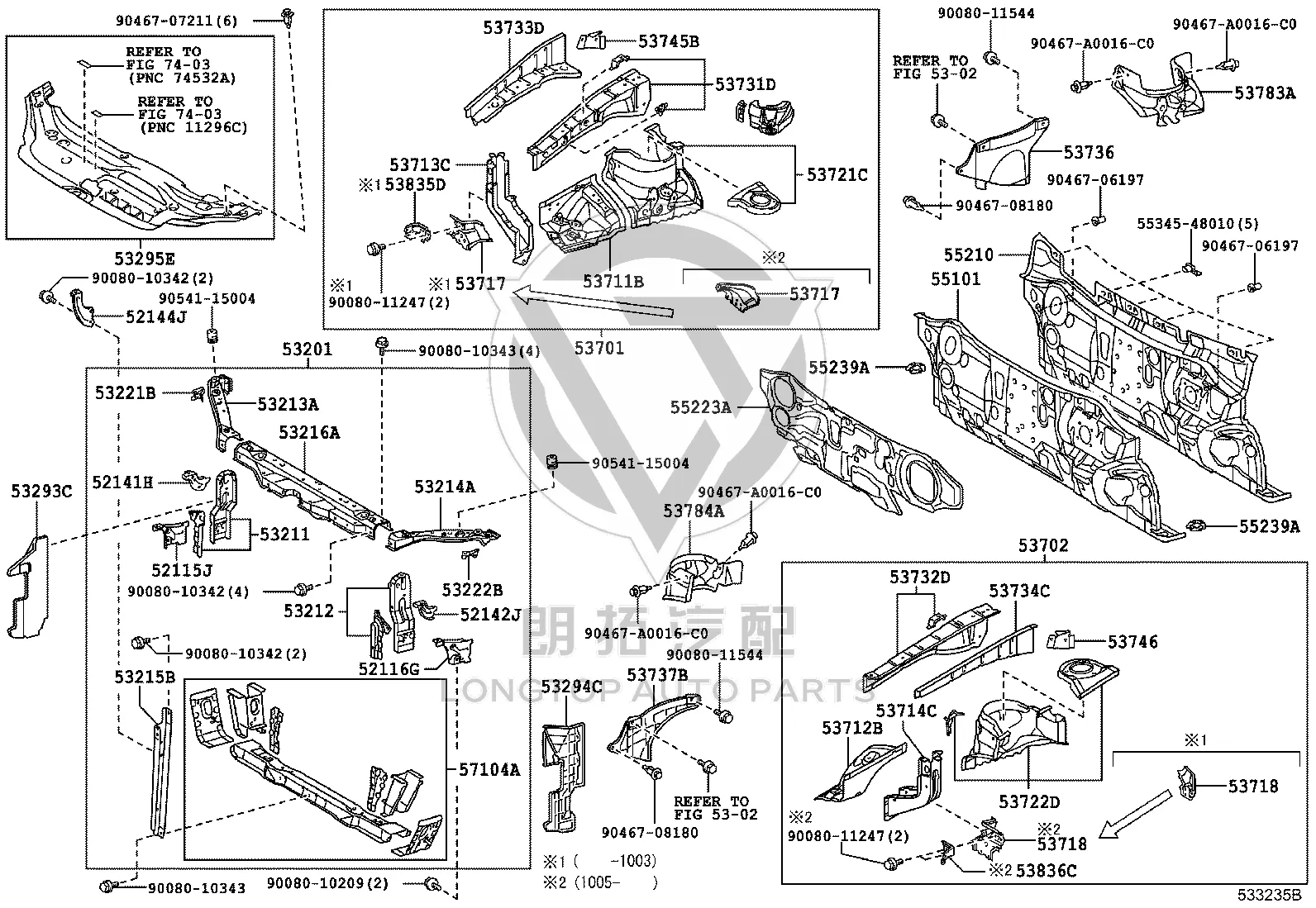 Clip, Instrument Pan 55345-48010 for Toyota Avalon