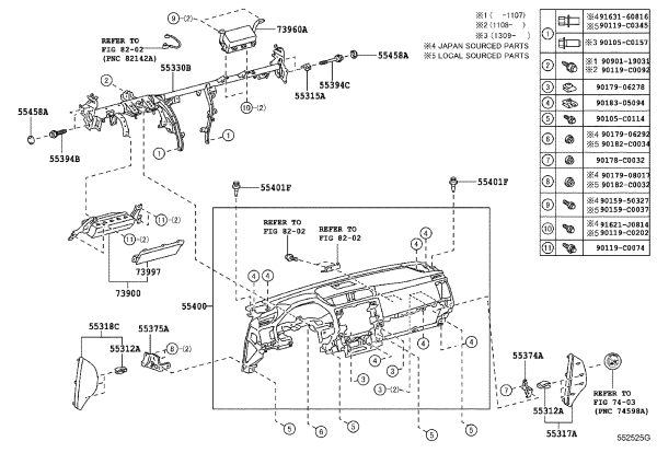 Instrument panel shell 554000-0P030C0 for Toyota Reiz