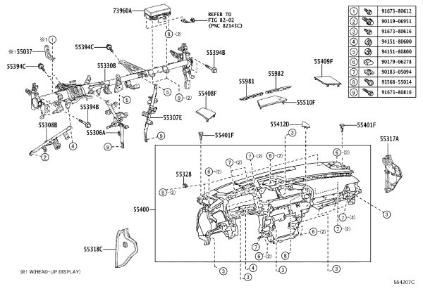 Instrument Panel Shell 55400-33060 for Lexus ES350