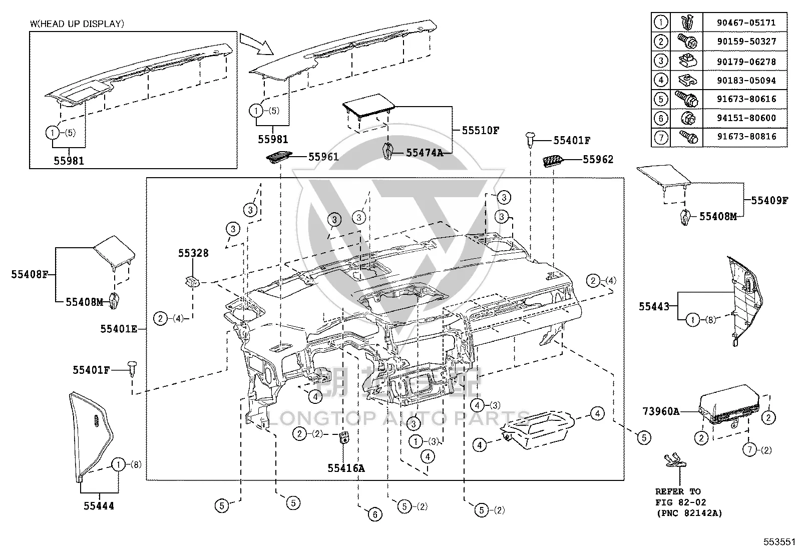 Passenger Airbag 73960-48090 for Lexus RX Series