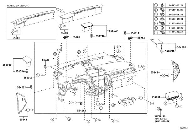 Dashboard Housing (Top) 55401-48210-C1 for Lexus RX