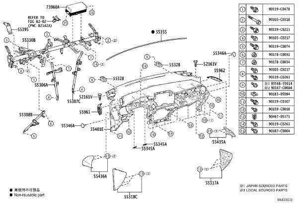 Instrument panel shell 55401-F4070C1 for Toyota C-HR