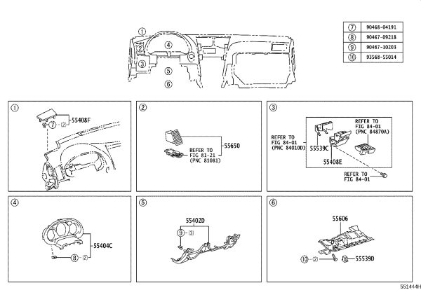 Instrument Panel Vent Left 55650-30281E0 for Lexus GS