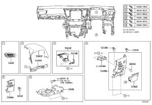 Instrument Panel Guard Lower Left 55480-58071 for Toyota ALPHARD