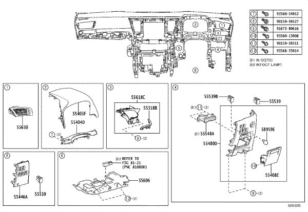 Dashboard Cup Holder 55618-58070 for Toyota Alphard
