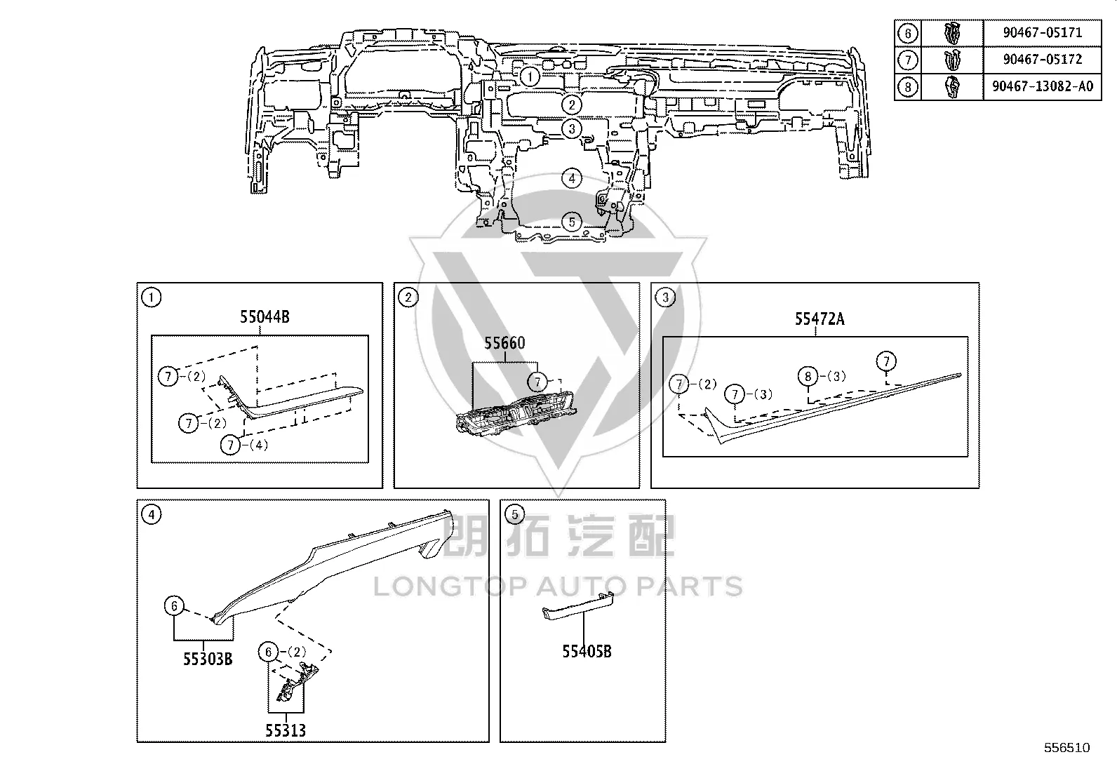 Air Conditioning Control Panel Trim 55405-33350 for Lexus ES350