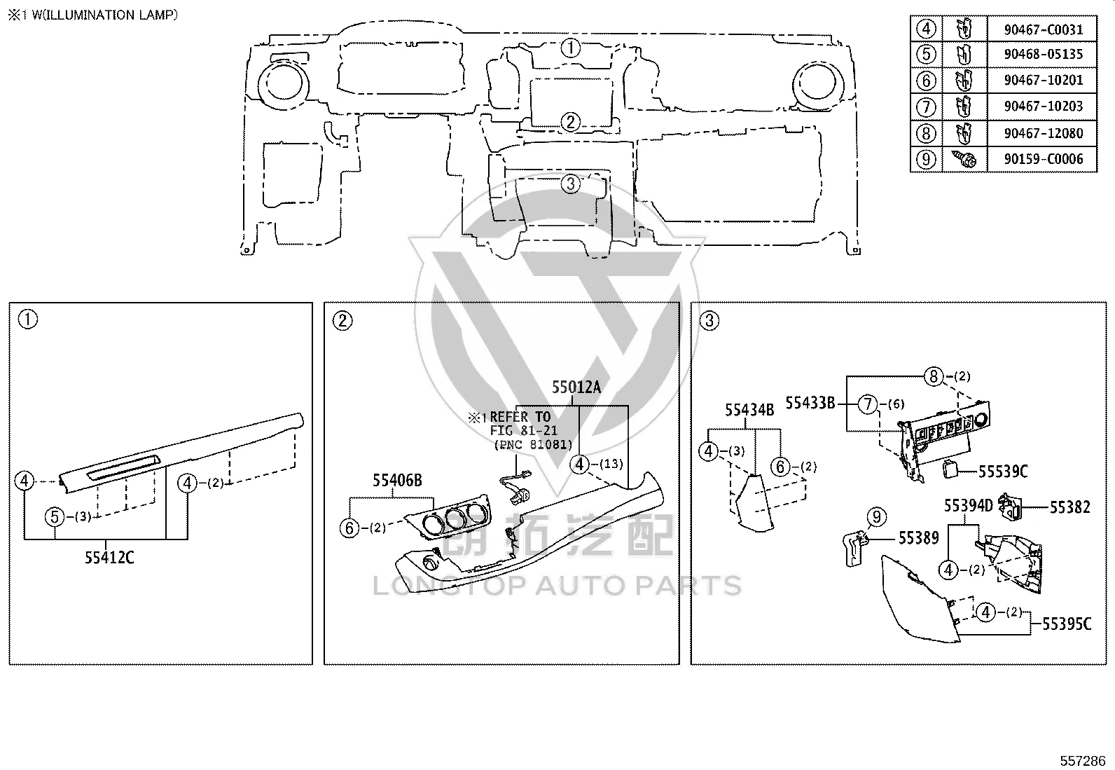 Air Conditioning Controller Trim Panel 55406-0R020 for Toyota RAV4