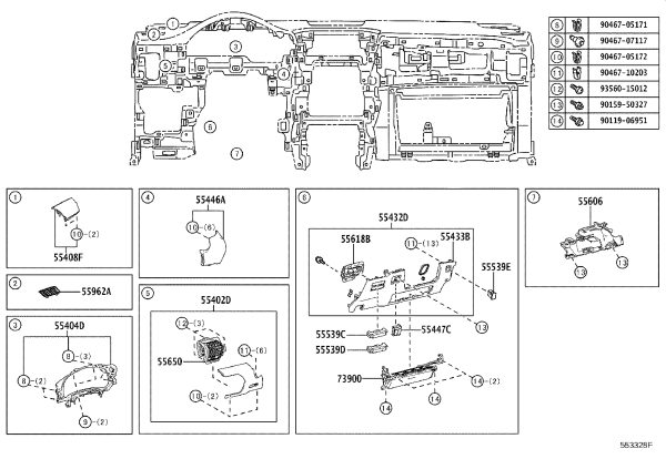 Instrument Panel Speaker Cover (Left) 55408-78060 for Lexus NX Series